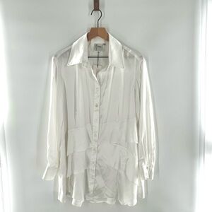 New! Finley Jenna Satin Tiered Tunic Blouse Size 1X